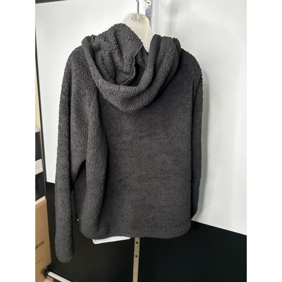 Victoria’s Secret PINK Women’s Large Black Sherpa Pullover Sweater - Picture 4 of 7